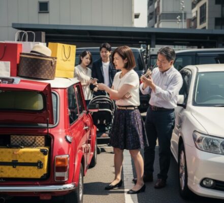 ミニクーパーに乗る 女